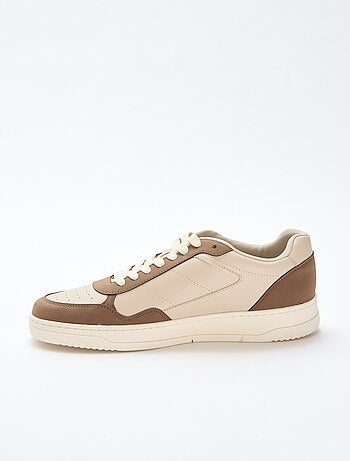 Sneakers basse con inserto bicolore