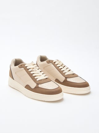 Sneakers basse con inserto bicolore
