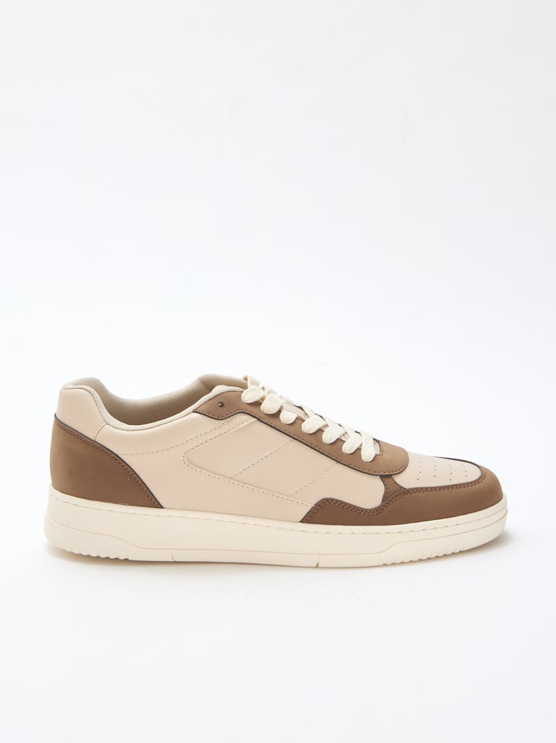 Sneakers basse con inserto bicolore Beige - Kiabi