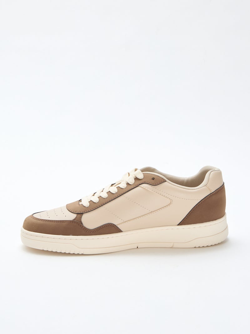 Sneakers basse con inserto bicolore Beige - Kiabi
