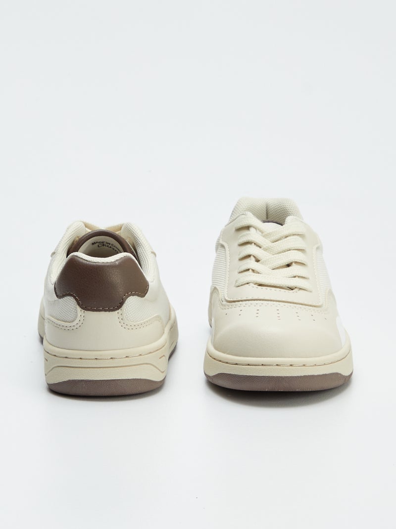 Sneakers basse con lacci beige - Kiabi