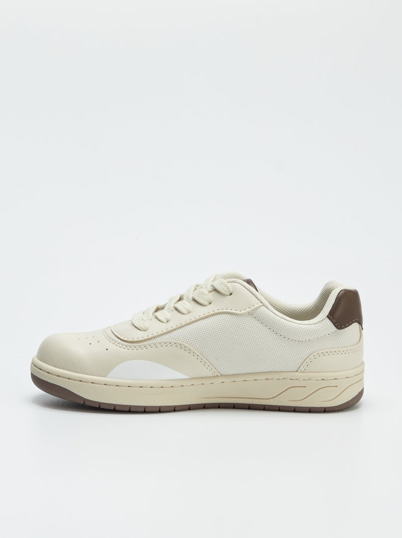 Sneakers basse con lacci beige - Kiabi