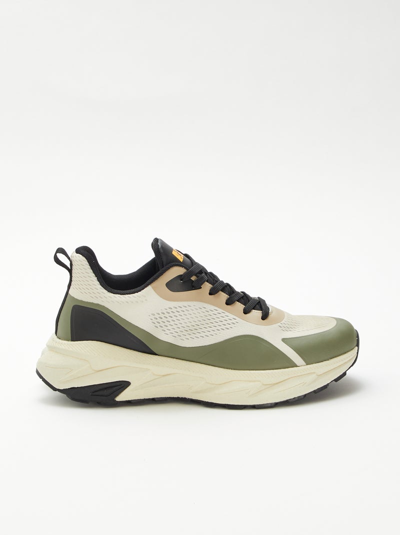 Sneakers basse con lacci Beige - Kiabi