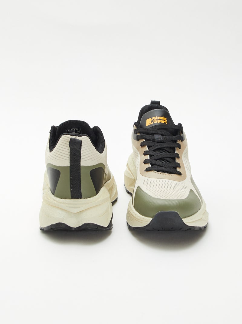 Sneakers basse con lacci Beige - Kiabi