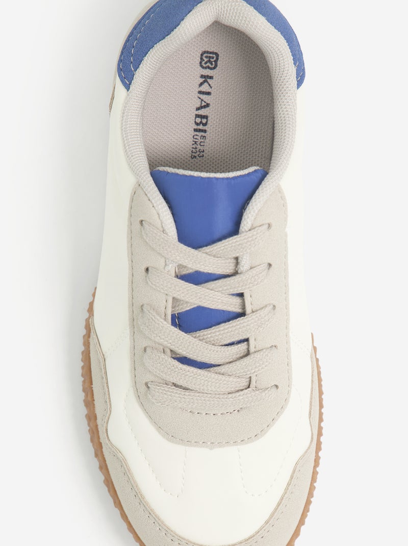 Sneakers basse con lacci Beige - Kiabi