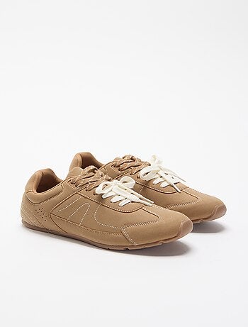 Sneakers basse con lacci bicolore