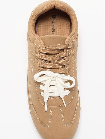 Sneakers basse con lacci bicolore