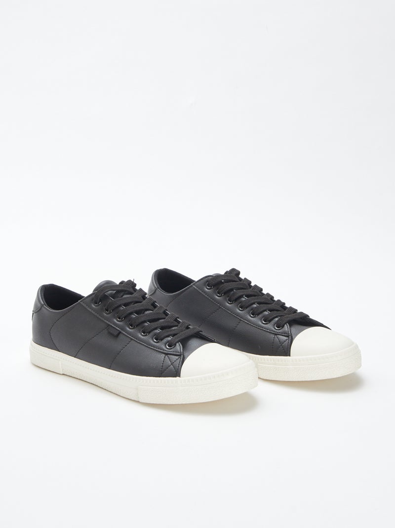 Sneakers basse con lacci Nero - Kiabi