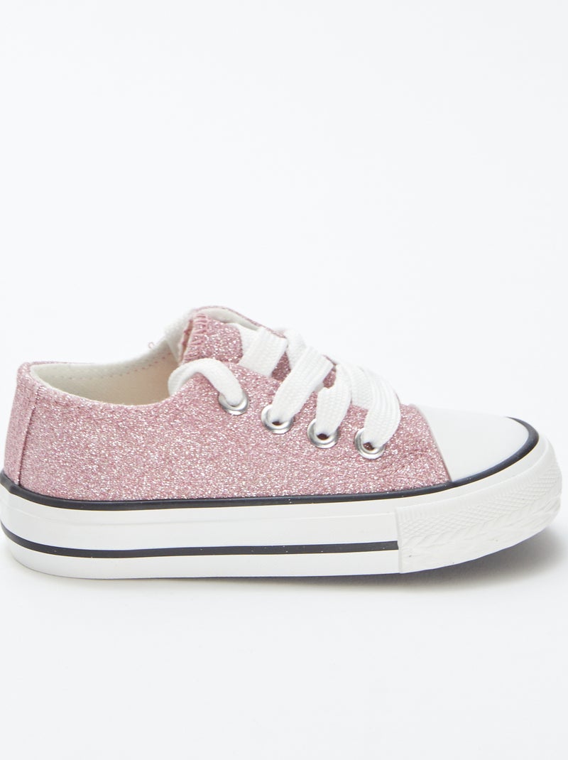 Sneakers basse con paillettes Rosa - Kiabi