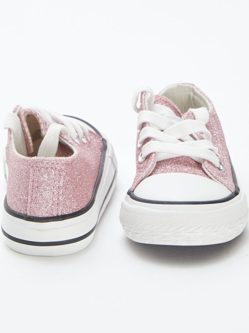 Sneakers basse con paillettes Rosa - Kiabi
