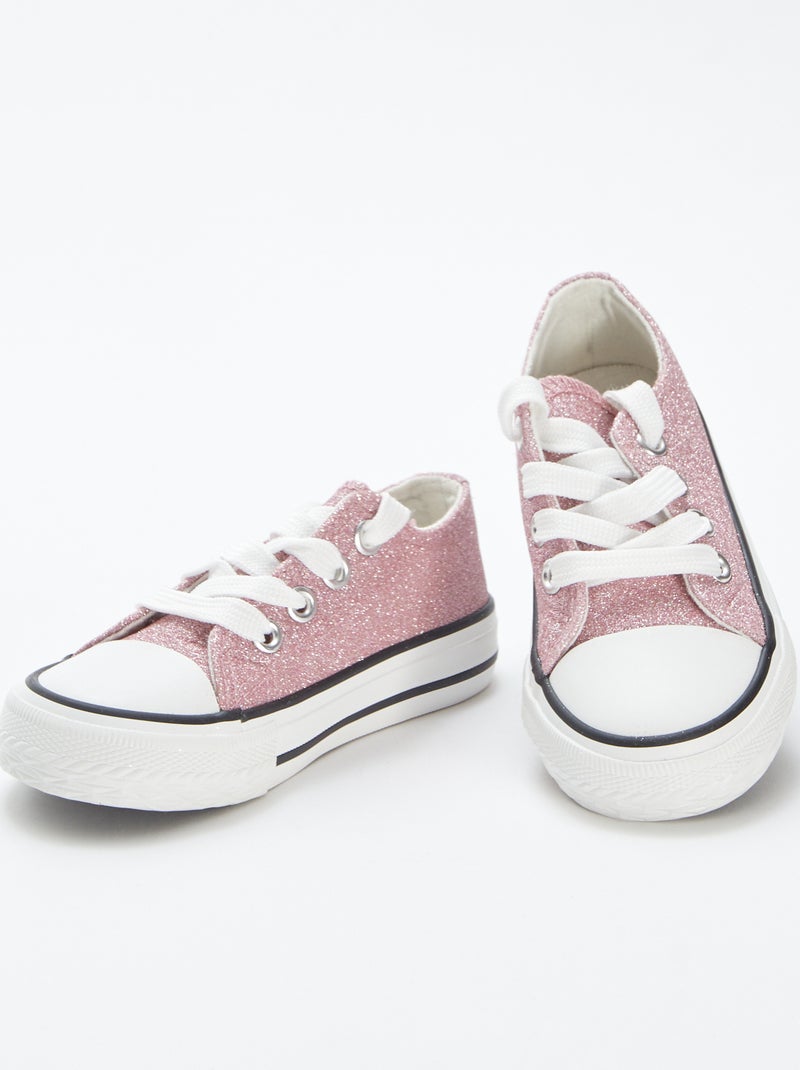 Sneakers basse con paillettes Rosa - Kiabi