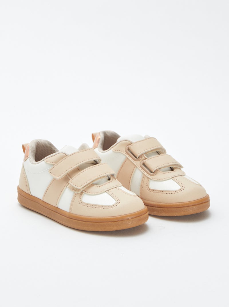 Sneakers basse con strappi BEIGE - Kiabi