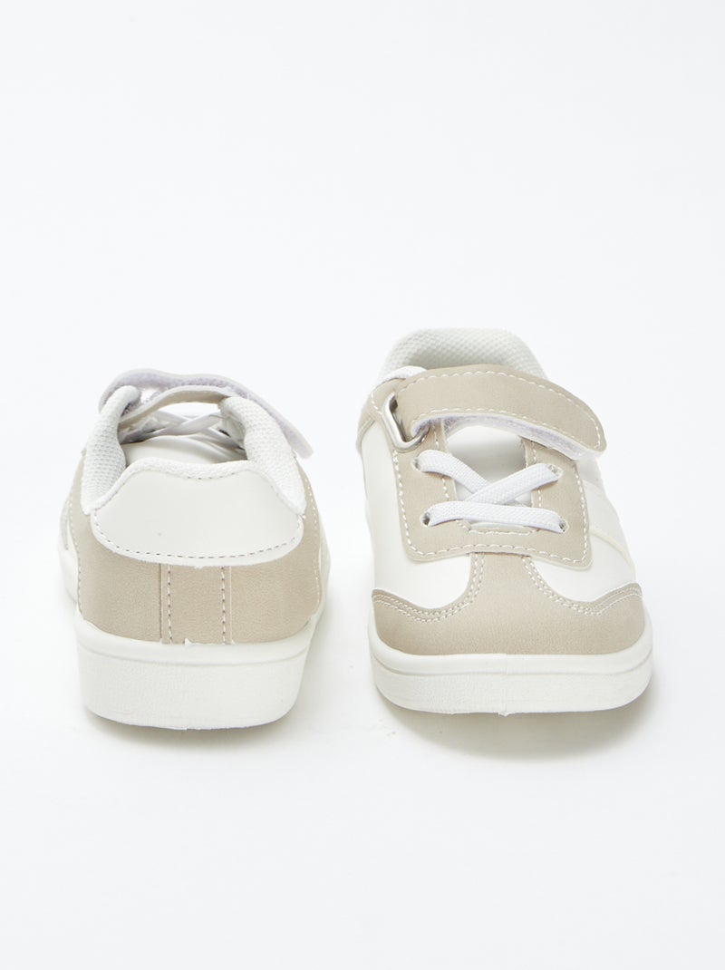Sneakers basse con strappi e stringhe elasticizzate BEIGE - Kiabi