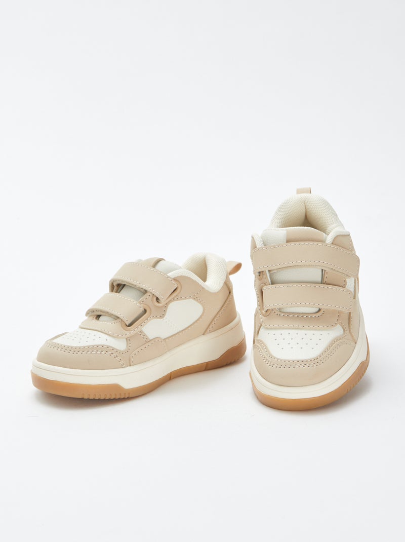 Sneakers basse con strappi tipo skate Beige - Kiabi