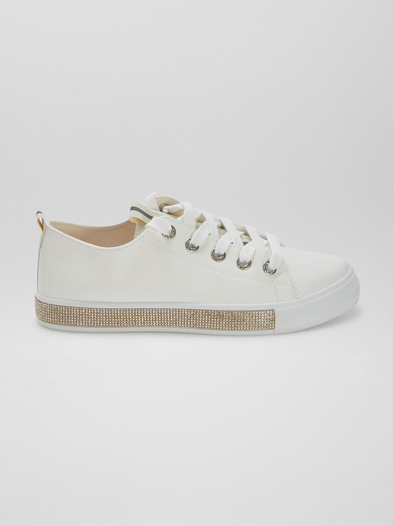Sneakers basse con strass BEIGE - Kiabi