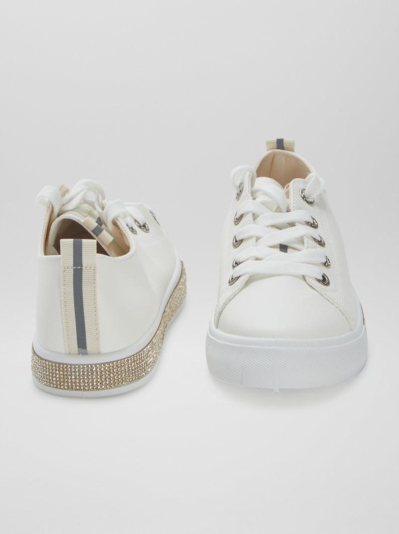 Sneakers basse con strass BEIGE - Kiabi