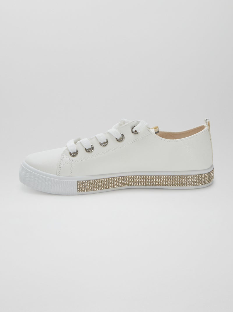Sneakers basse con strass BEIGE - Kiabi