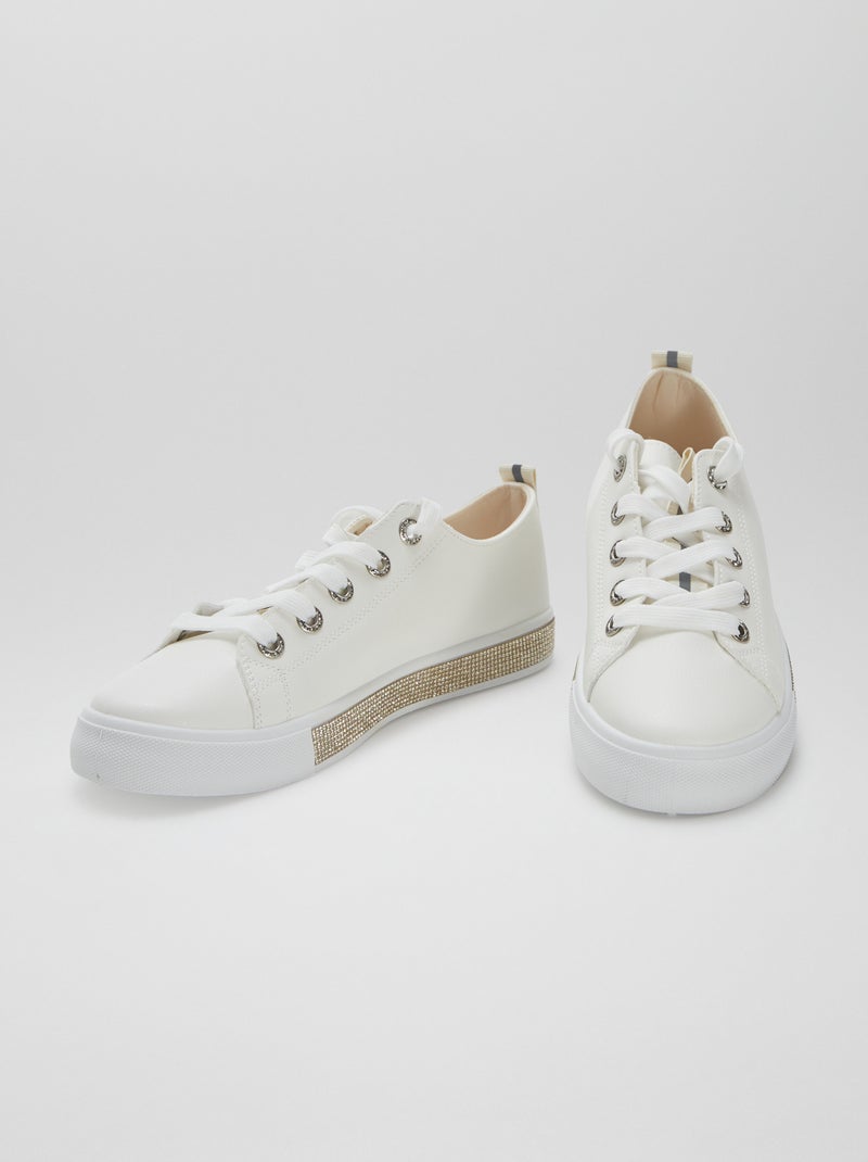 Sneakers basse con strass BEIGE - Kiabi