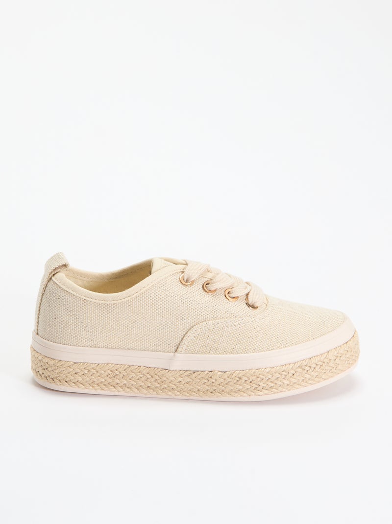 Sneakers basse con suola in corda Giallo - Kiabi