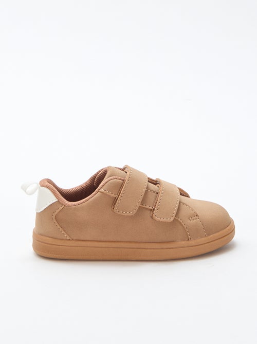 Sneakers basse con velcro in ecopelle scamosciata bicolore - Kiabi