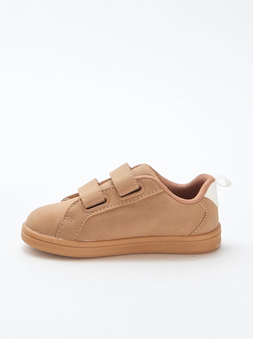 Sneakers basse con velcro in ecopelle scamosciata bicolore - Kiabi