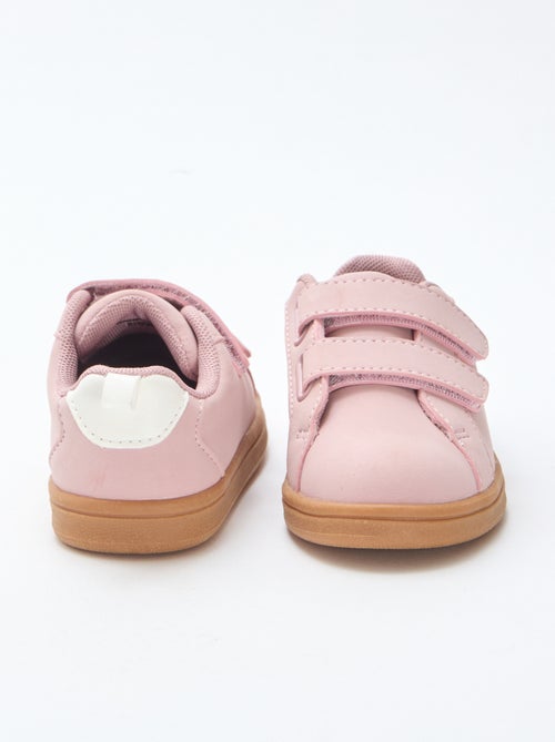 Sneakers basse con velcro in suede bicolore - Kiabi