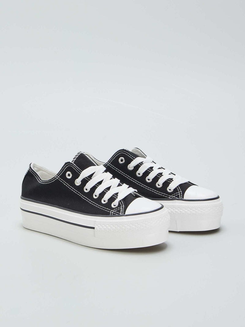 Sneakers basse con zeppa nero - Kiabi
