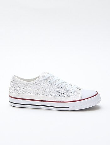 Sneakers basse in macramè