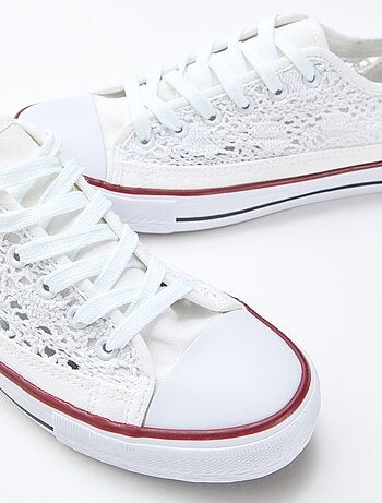 Sneakers basse in macramè