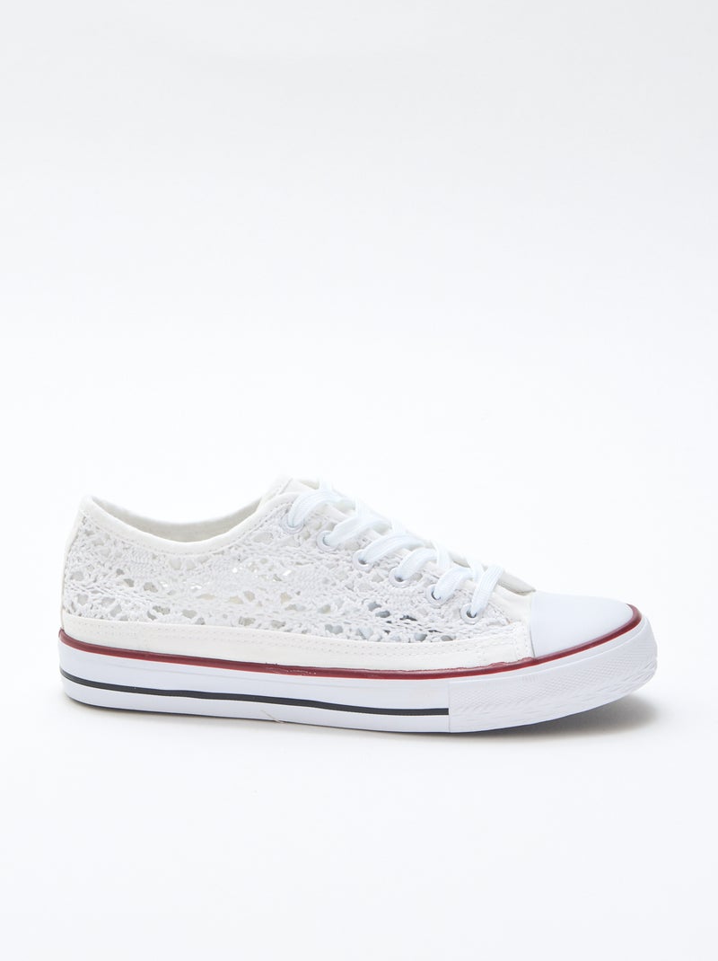 Sneakers basse in macramè Bianco - Kiabi