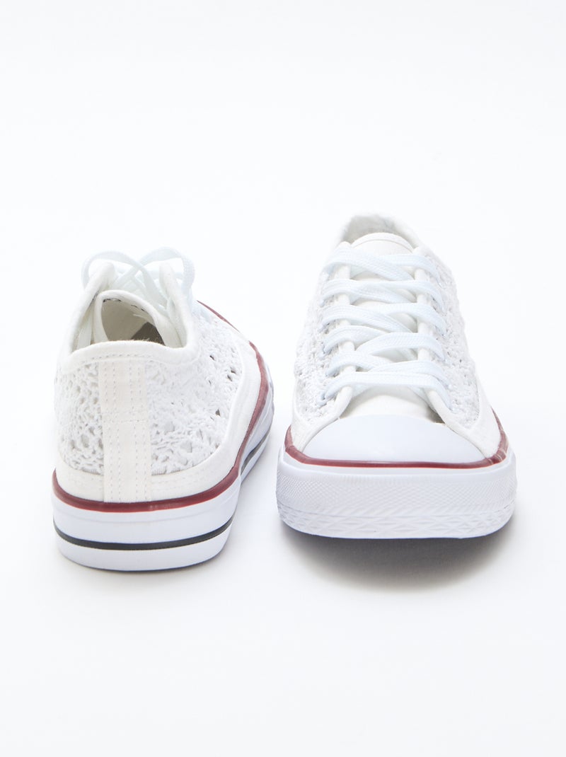 Sneakers basse in macramè Bianco - Kiabi