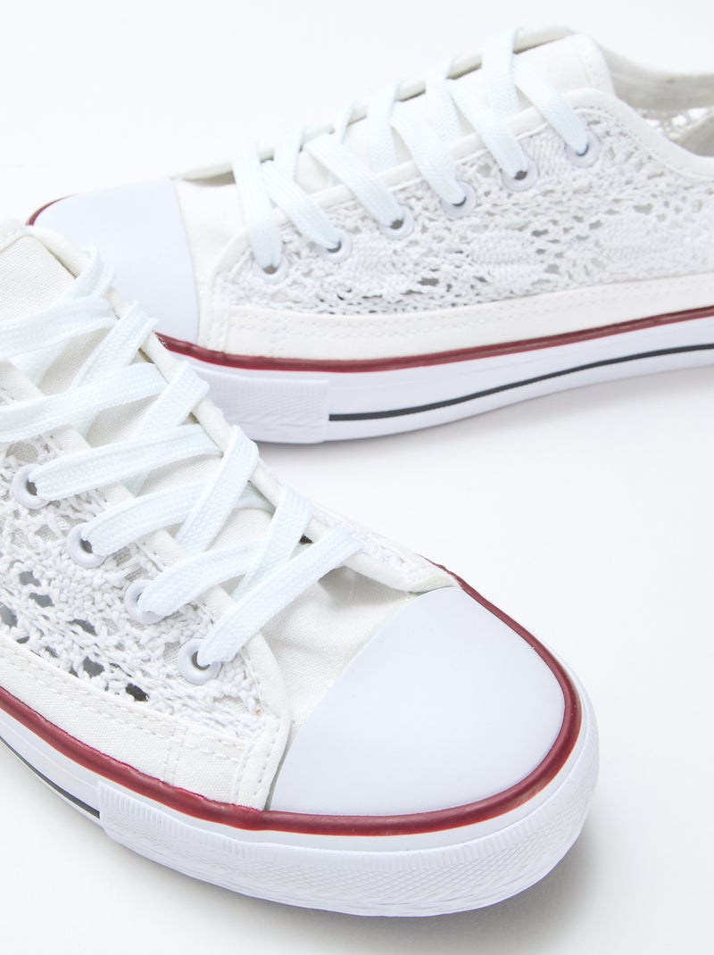 Sneakers basse in macramè Bianco - Kiabi