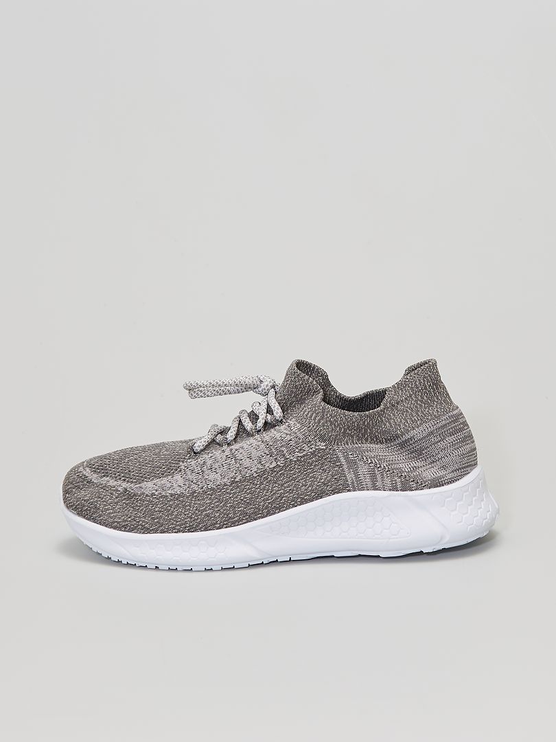 Sneakers basse in mesh grigio scuro - Kiabi