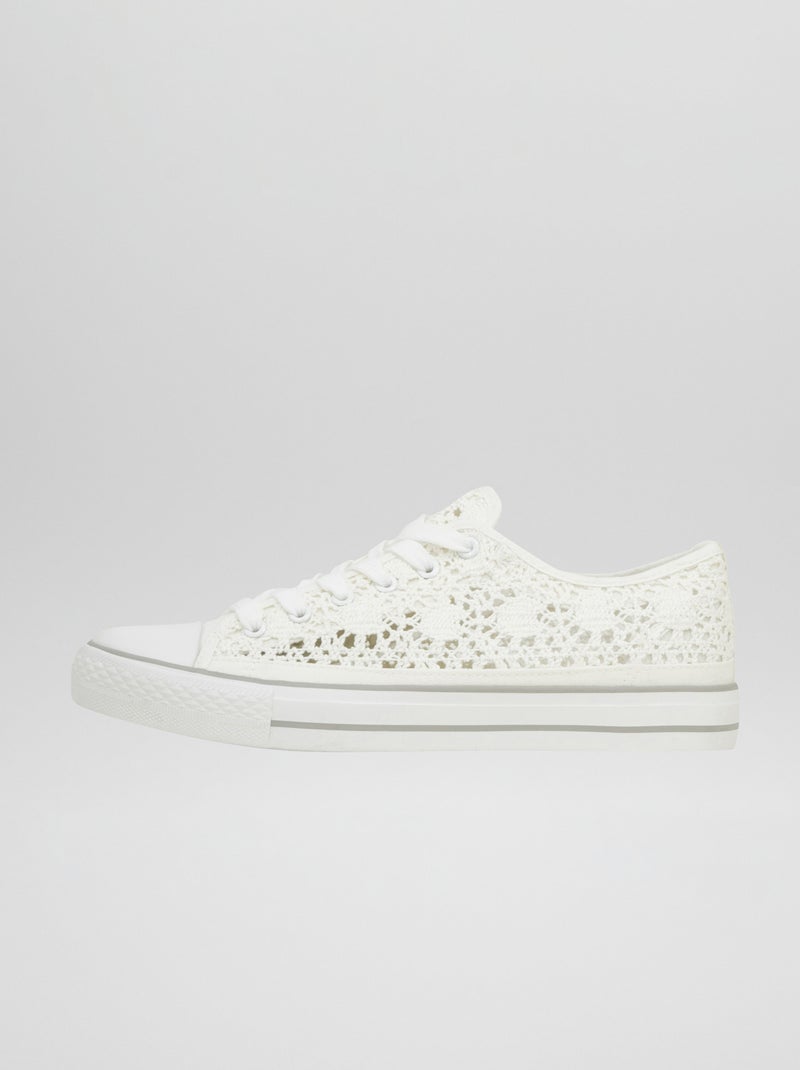 Sneakers basse in pizzo BIANCO - Kiabi