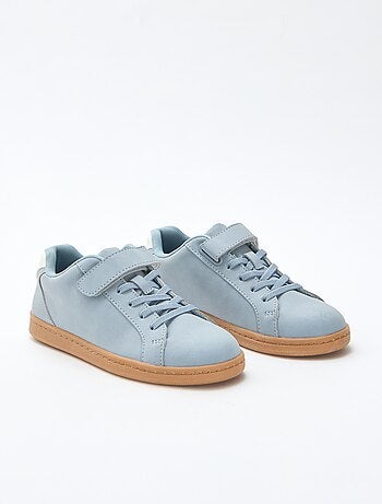 Sneakers basse in simil suede bicolore