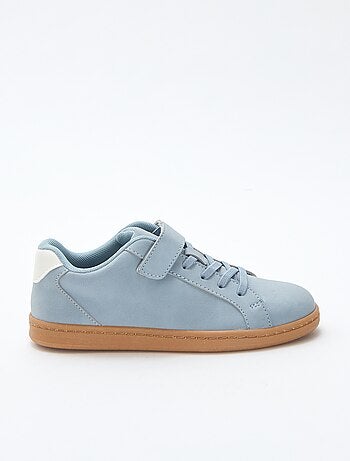 Sneakers basse in simil suede bicolore