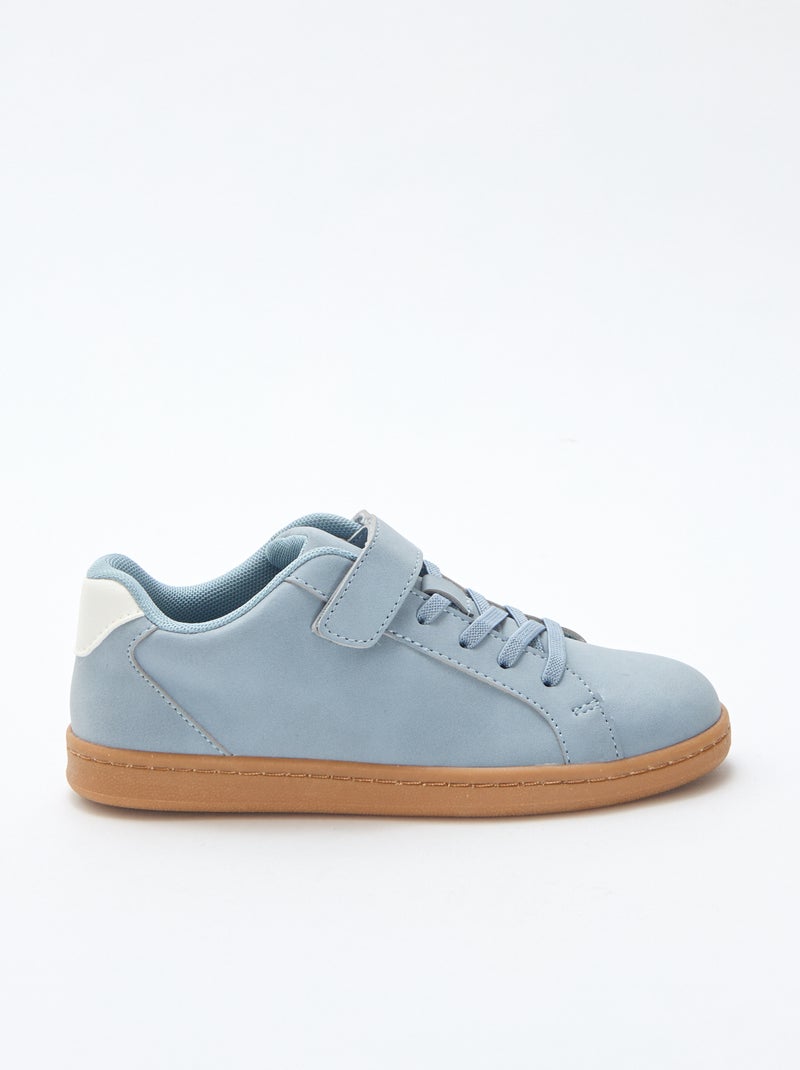 Sneakers basse in simil suede bicolore Blu - Kiabi