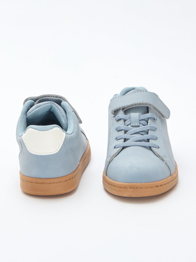 Sneakers basse in simil suede bicolore Blu - Kiabi