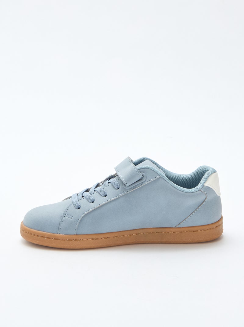 Sneakers basse in simil suede bicolore Blu - Kiabi