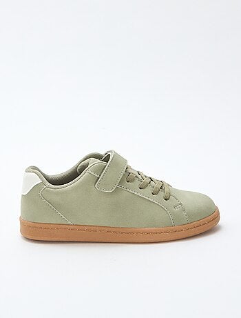 Sneakers basse in simil suede bicolore
