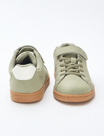 Sneakers basse in simil suede bicolore