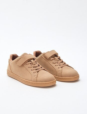 Sneakers basse in simil suede con velcro
