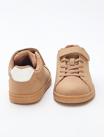 Sneakers basse in simil suede con velcro