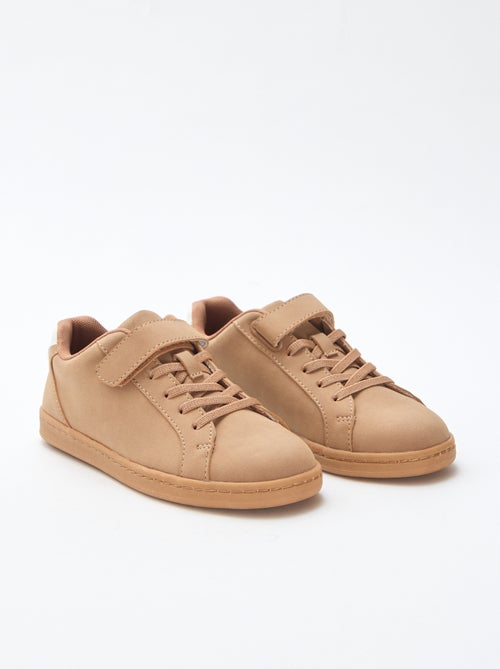 Sneakers basse in simil suede con velcro - Kiabi