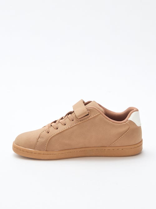 Sneakers basse in simil suede con velcro - Kiabi