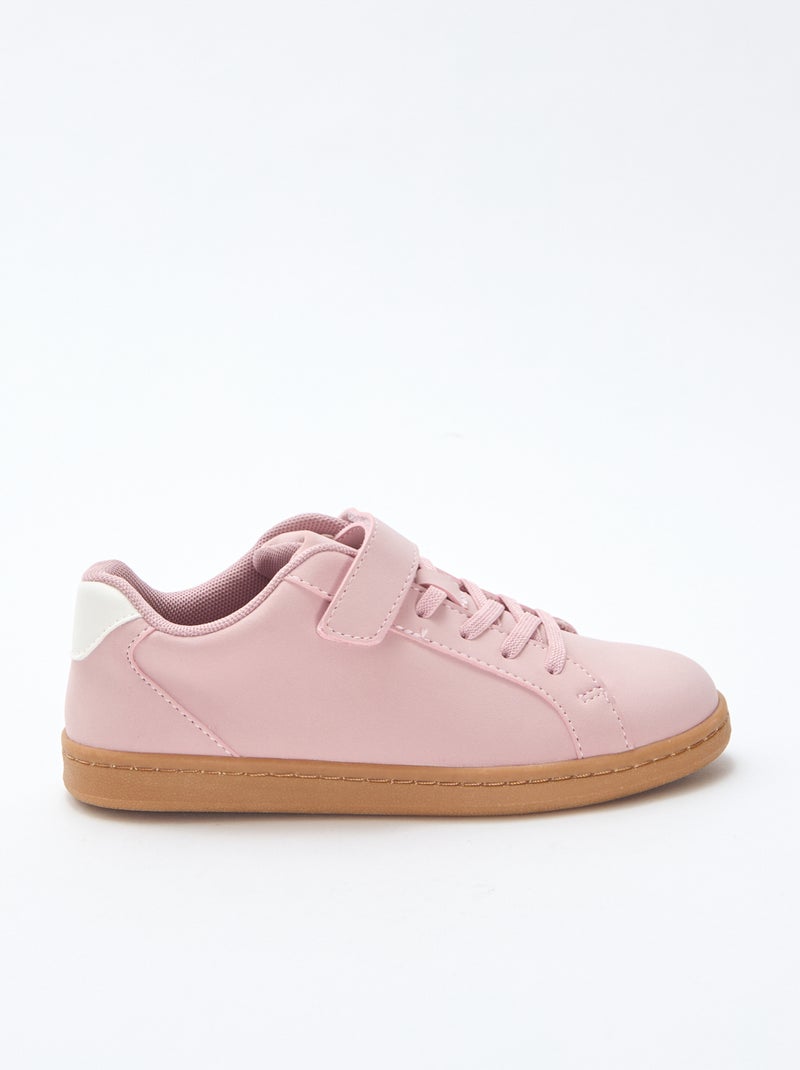 Sneakers basse in simil suede con velcro Rosa - Kiabi