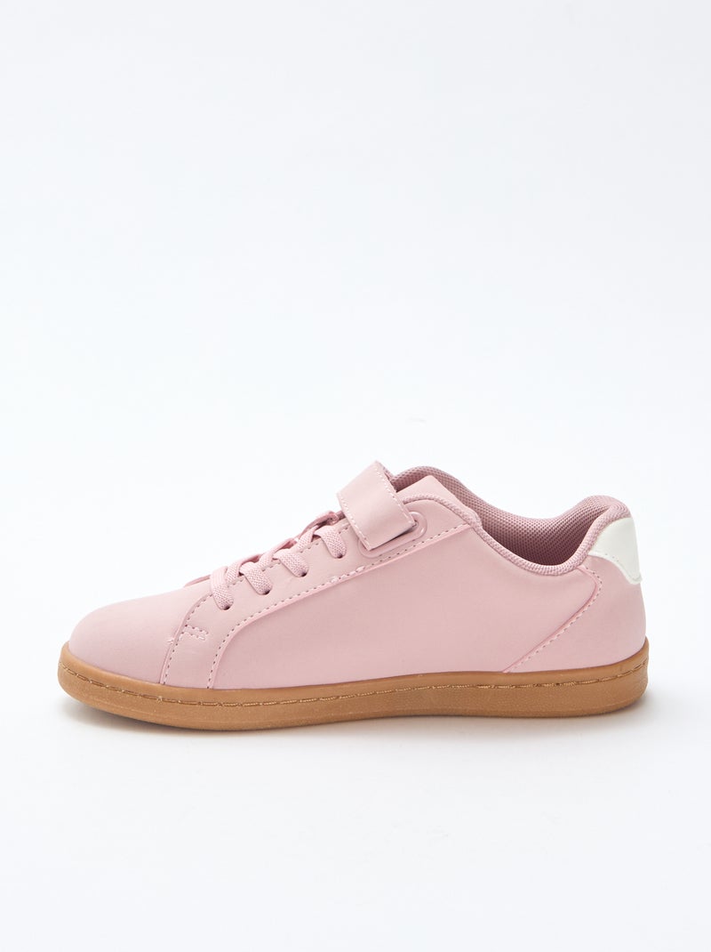 Sneakers basse in simil suede con velcro Rosa - Kiabi