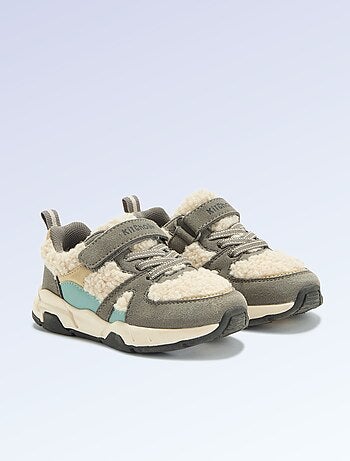 Kitchoun - Sneakers basse in similcamoscio ed effetto montone