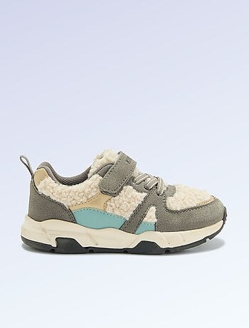 Kitchoun - Sneakers basse in similcamoscio ed effetto montone