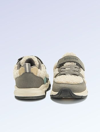 Kitchoun - Sneakers basse in similcamoscio ed effetto montone